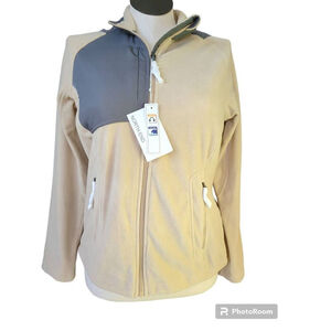 North End Women's M Full Zip Fleece Jacket Stone Tan Gray Ne